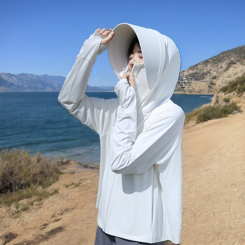 Lightweight Ice Silk Sun Protection Jacket With Wide Brim