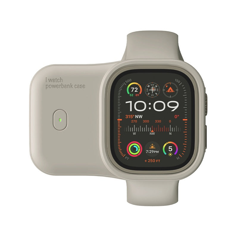 1200mAh Apple Watch Portable Wireless Charging Case With Silicone Cover