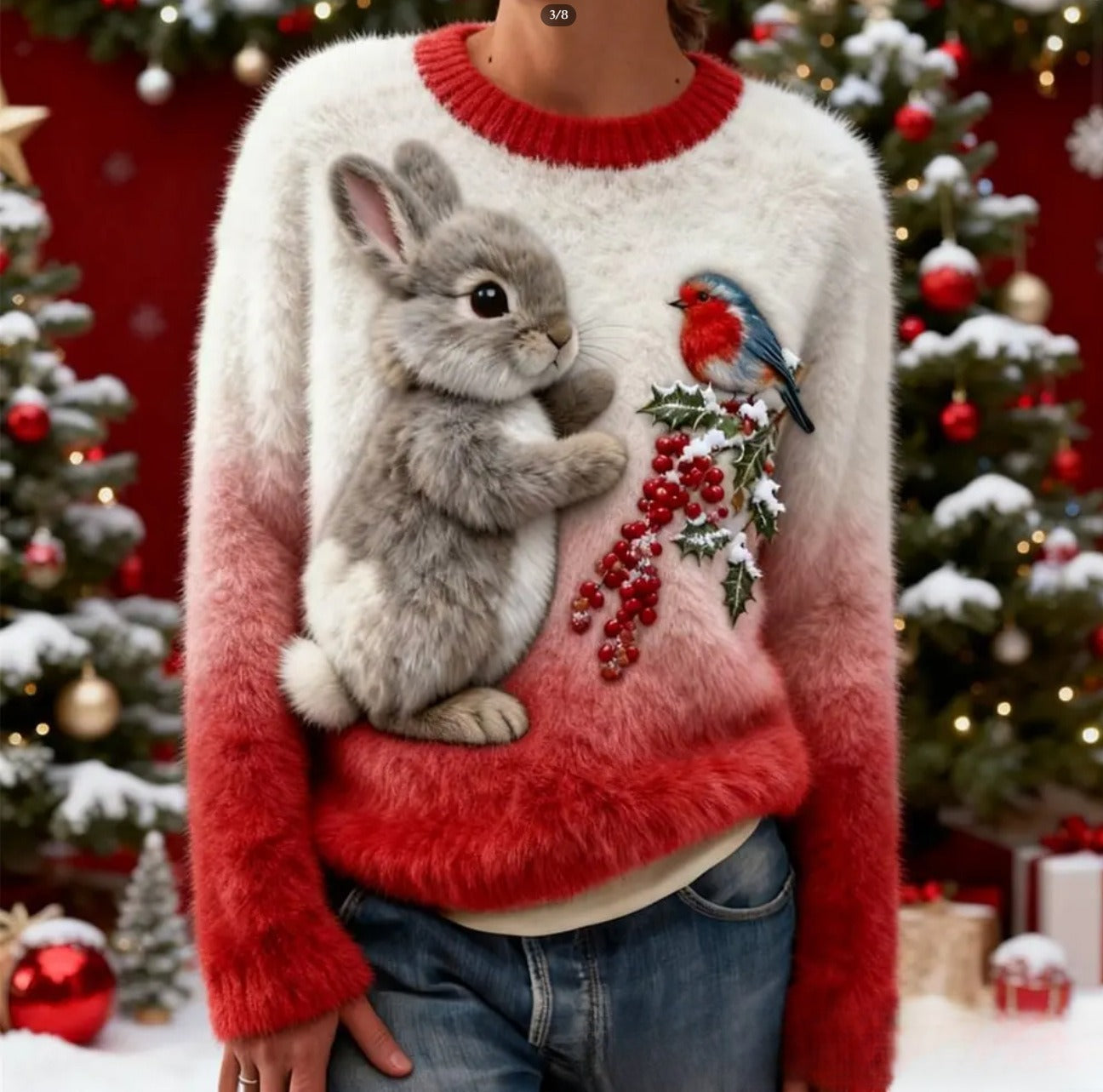 Christmas Pattern Flannel Hoodie With Loose Fit And Soft Warm Fabric