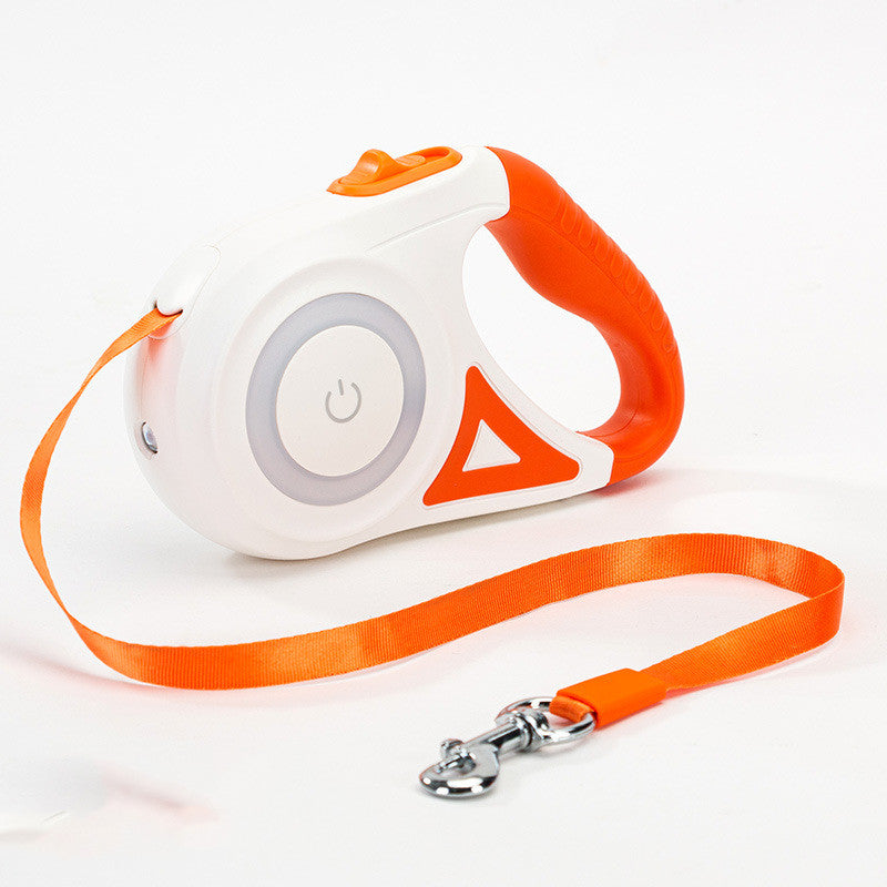 Retractable Dog Leash With Spotlight And Collar For Safety