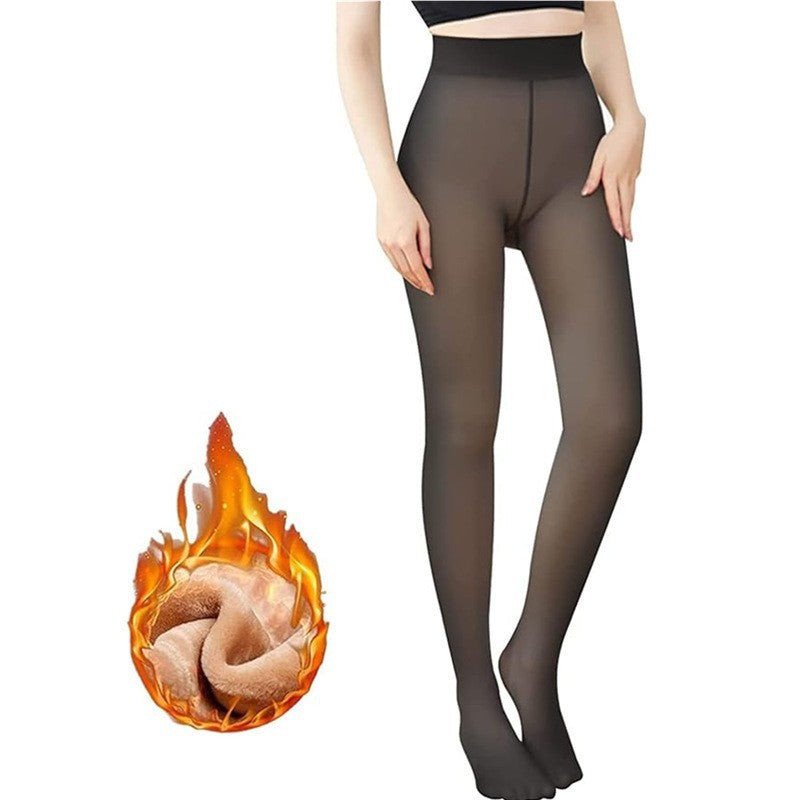 Sheer Fleece-Lined Stretch Romper With Stylish See-Through Design