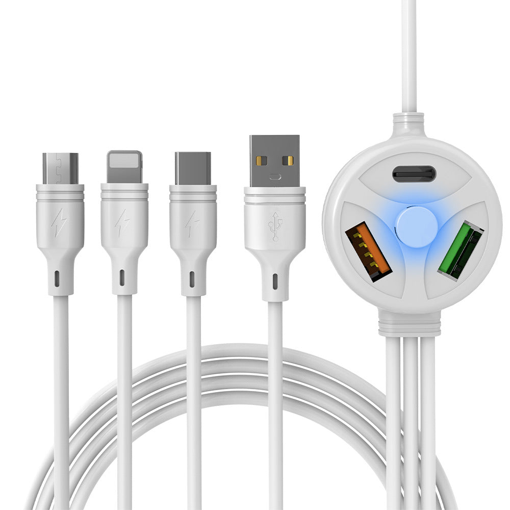 Three In One Fast Charging PVC Cable With Multi Interface Support