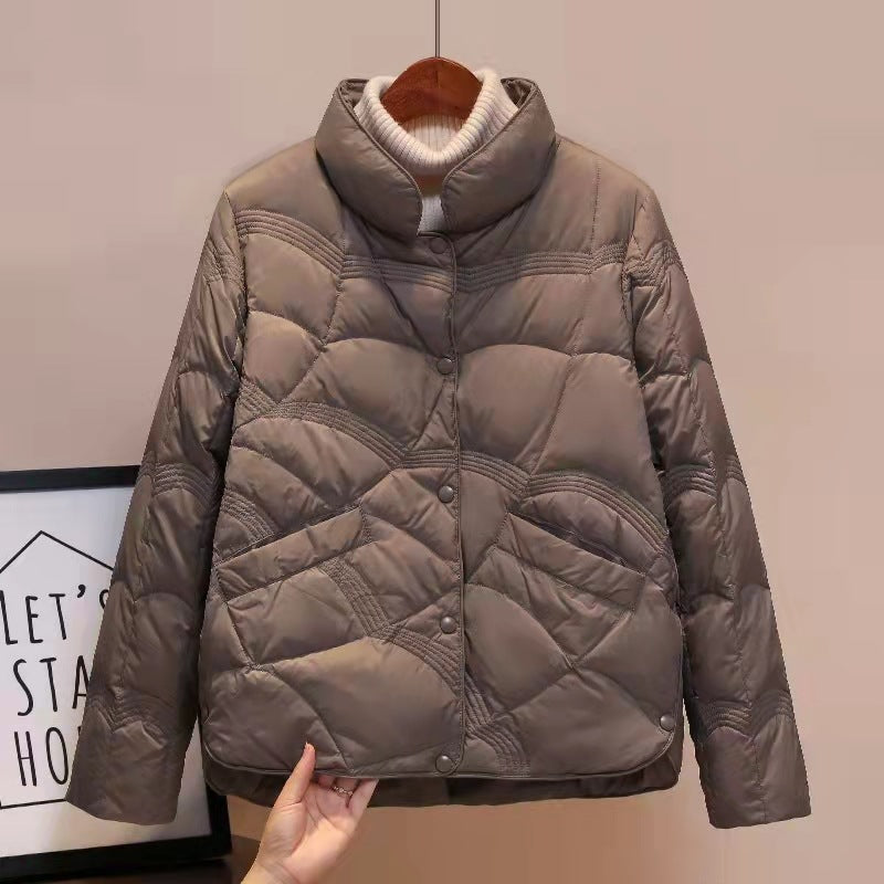 Lightweight Stand Collar Stylish Jacket For Women