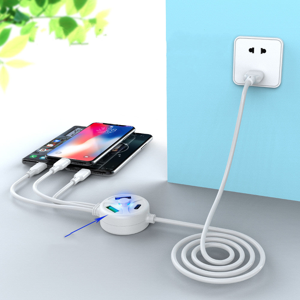Three In One Fast Charging PVC Cable With Multi Interface Support