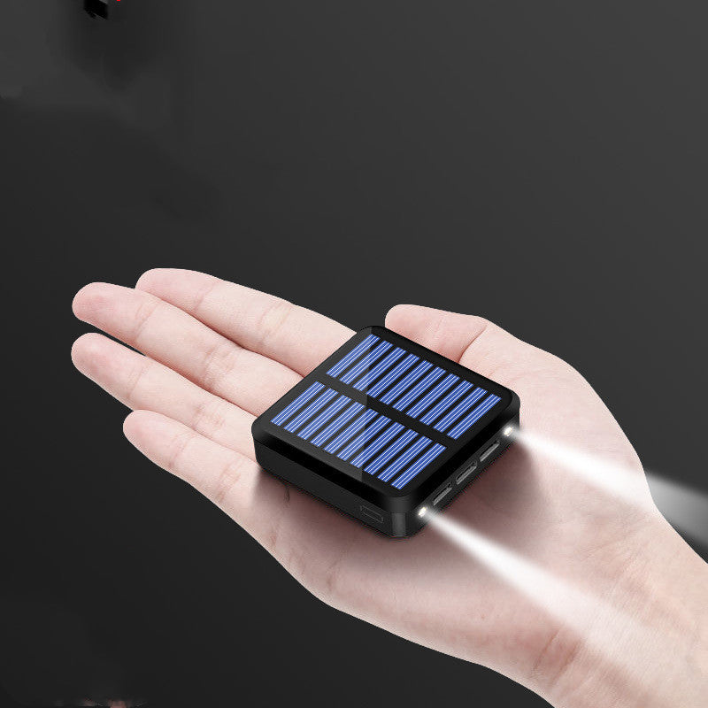 10000mAh Mini Solar Power Bank With LED Display And Triple USB Output