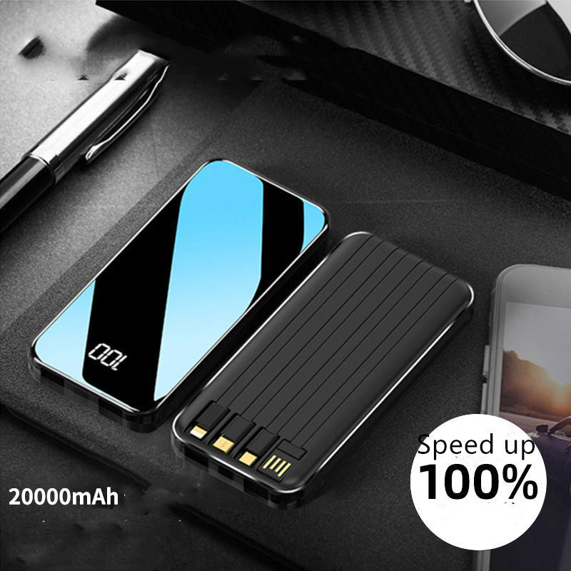Universal Multi?Output Power Bank With Built?In Cables And Digital Display