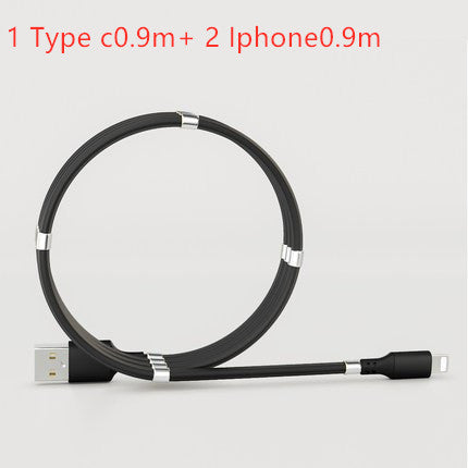 Magnetic Fast?Charging Data Cable With Multiple Connector Options