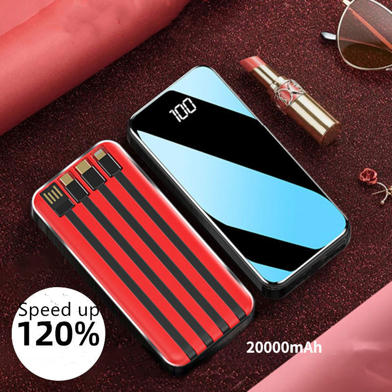 Universal Multi?Output Power Bank With Built?In Cables And Digital Display