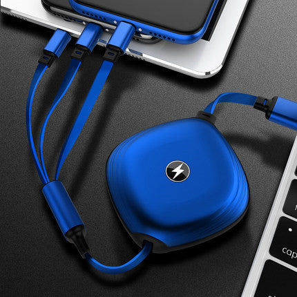Three In One Telescopic Fast Charging Cable With Adjustable Length