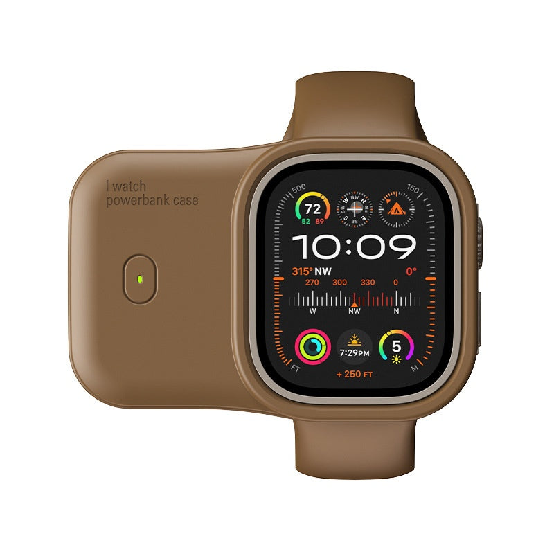 1200mAh Apple Watch Portable Wireless Charging Case With Silicone Cover