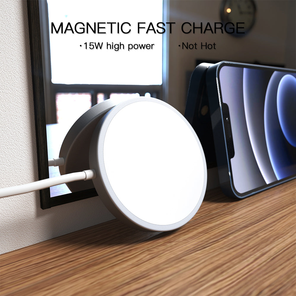 15W Magnetic Wireless Charger With Aluminum Alloy Slim Design