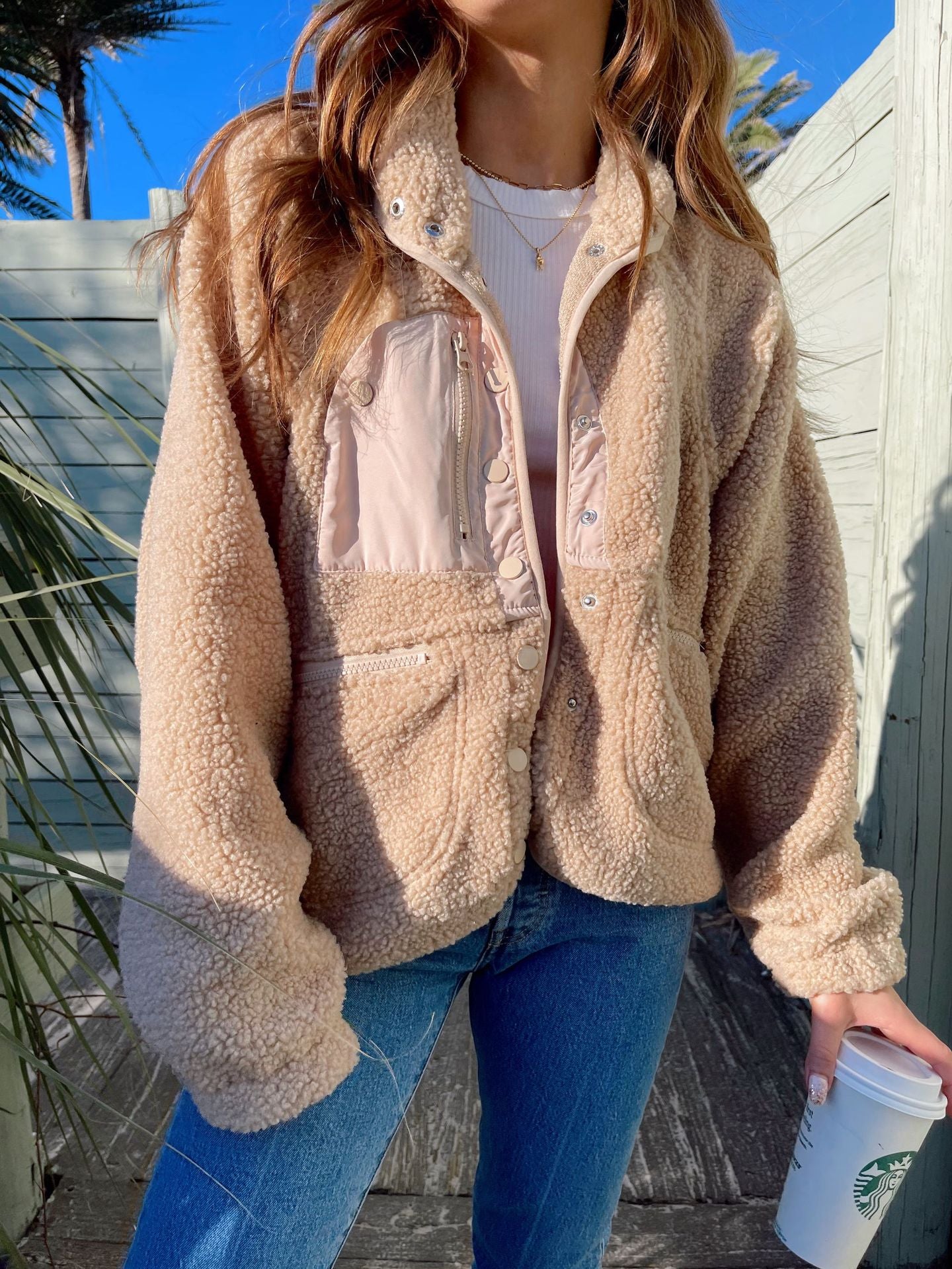 Plush Lamb Wool Short Cardigan Coat Women's Cozy Jacket