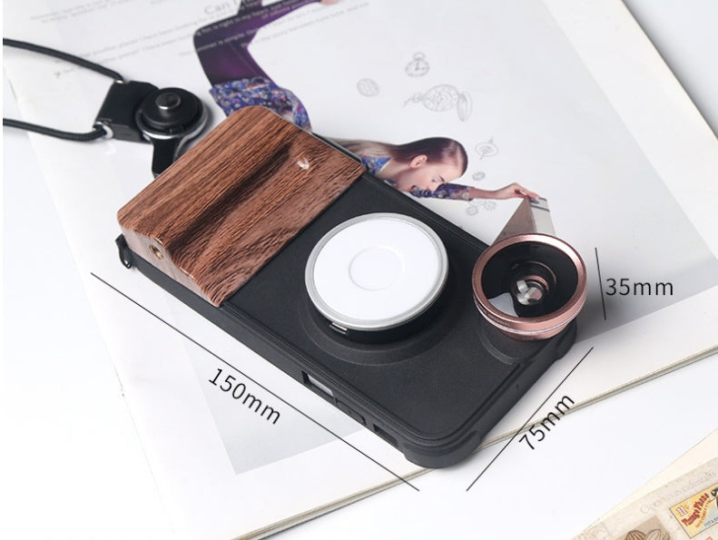 Phone Case With Built?In Fill Light And Clip?On Lens Support