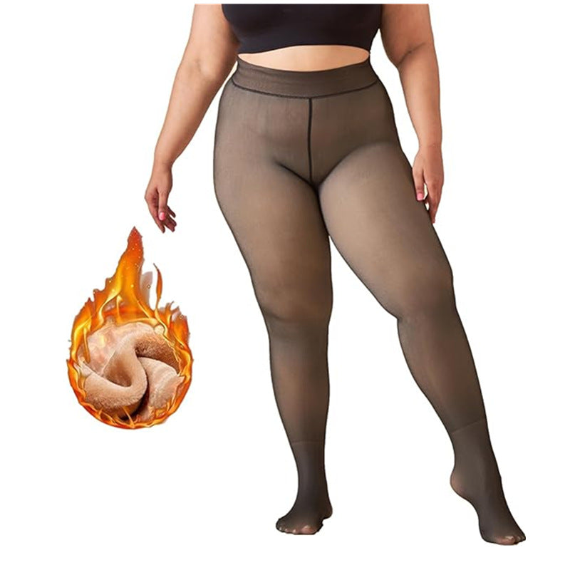 Sheer Fleece-Lined Stretch Romper With Stylish See-Through Design