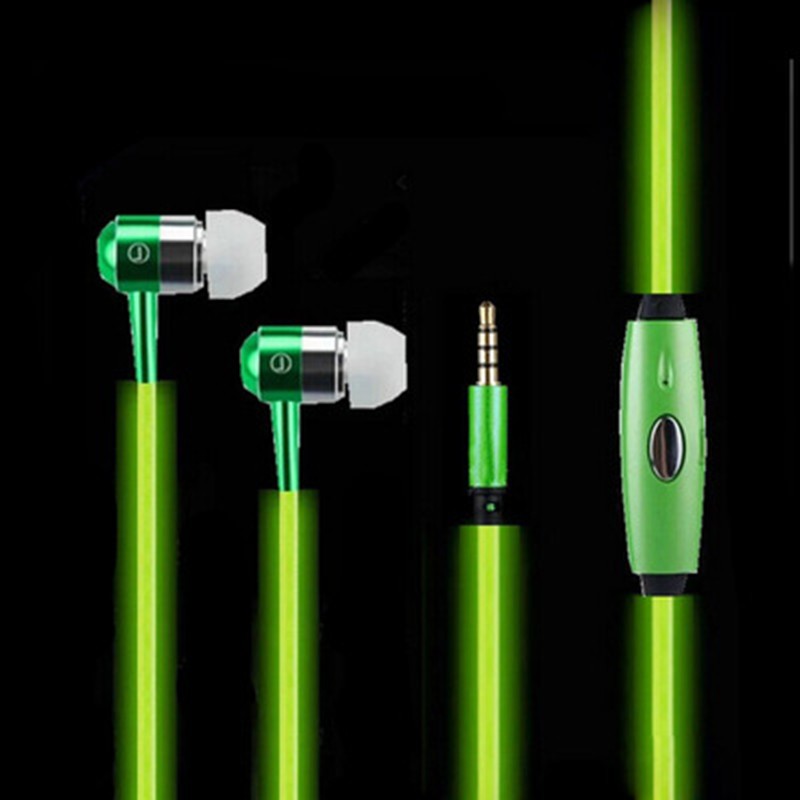 LED Light Up Music Reactive Earphones With Microphone Control