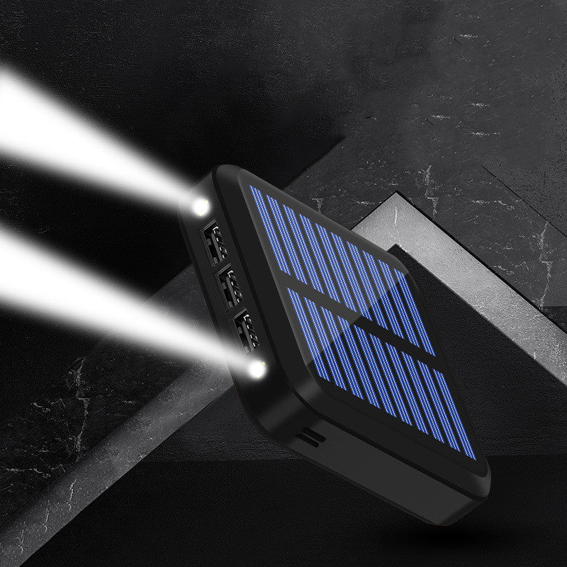 10000mAh Mini Solar Power Bank With LED Display And Triple USB Output