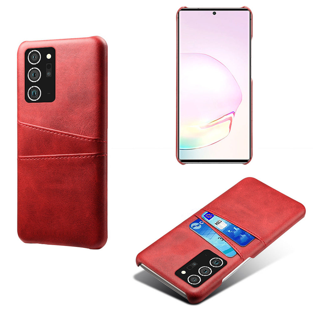 Dual Card Slot Leather Back Cover Phone Case For Samsung