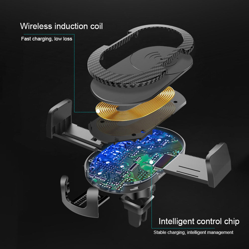Wireless Fast?Charging Car Phone Holder With Auto?Clamp And Multiple Mounts