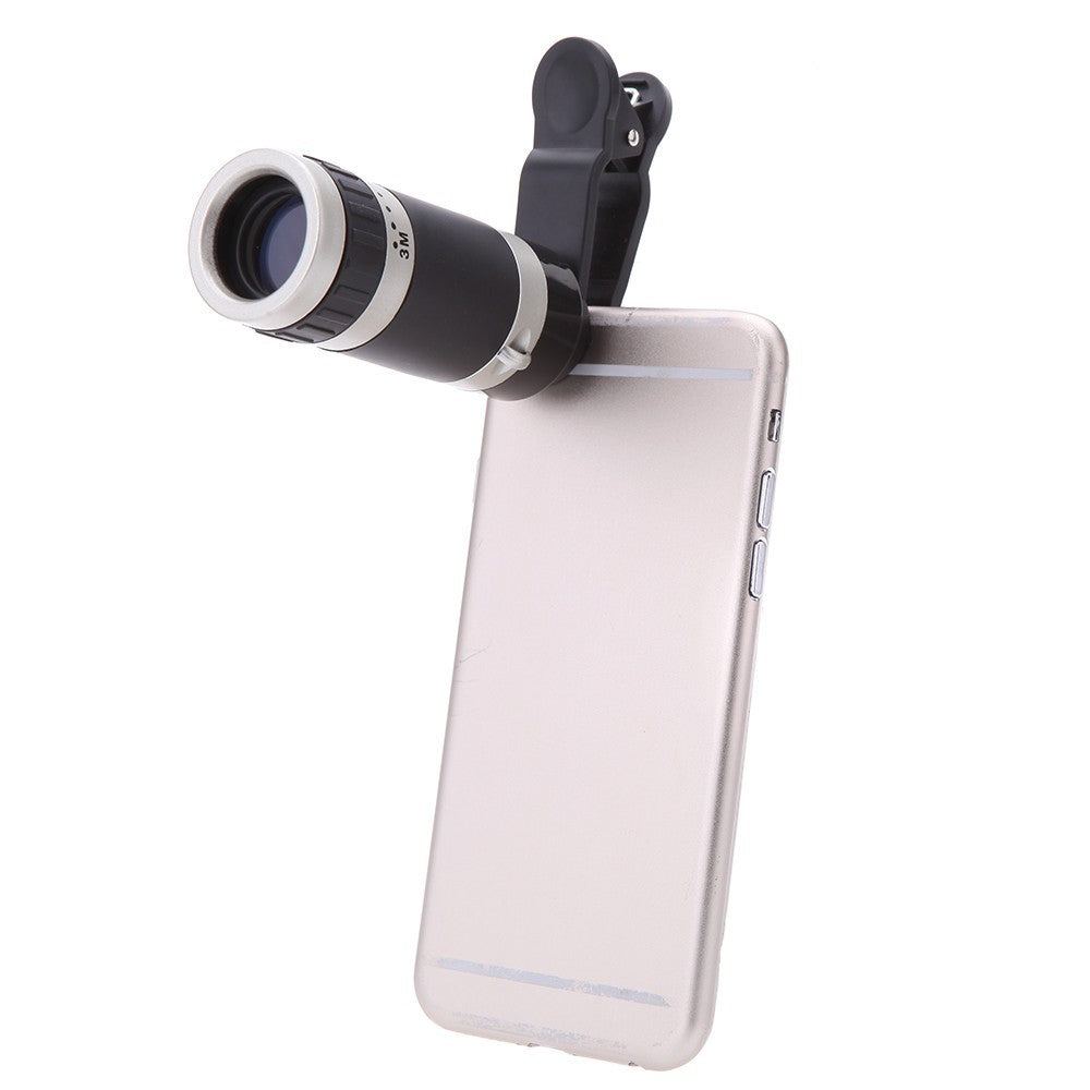 8X Optical Zoom Phone Telescope Lens With Clip And Cleaning Cloth