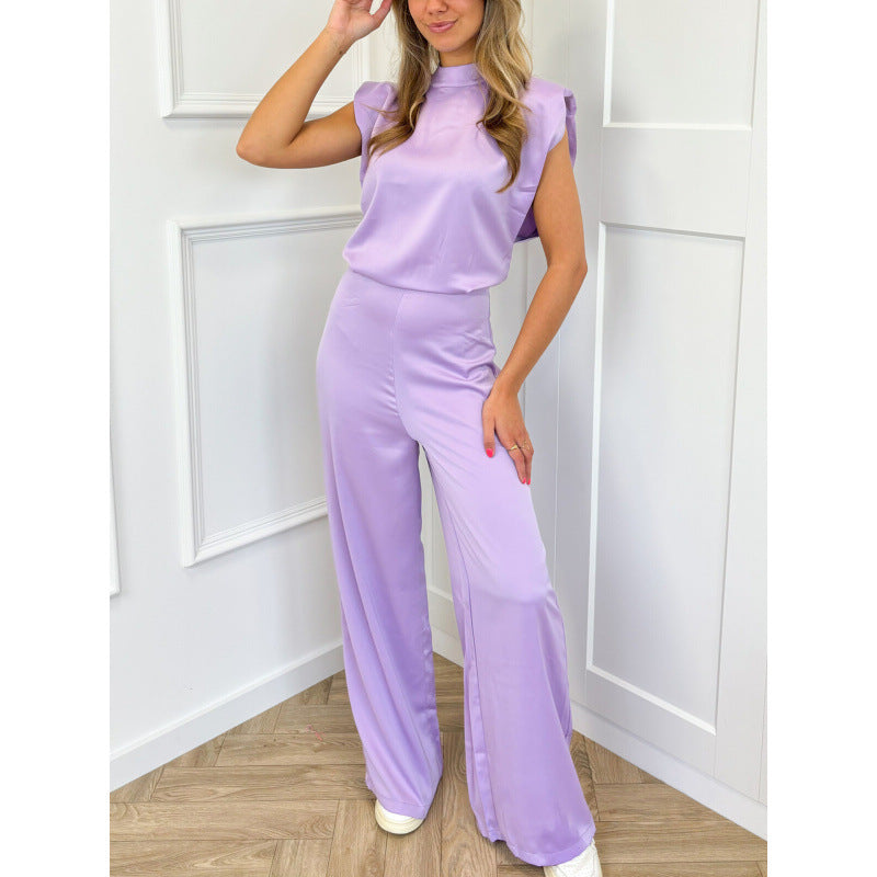 Backless Straight Leg Evening Jumpsuit With Elegant Minimalist Style