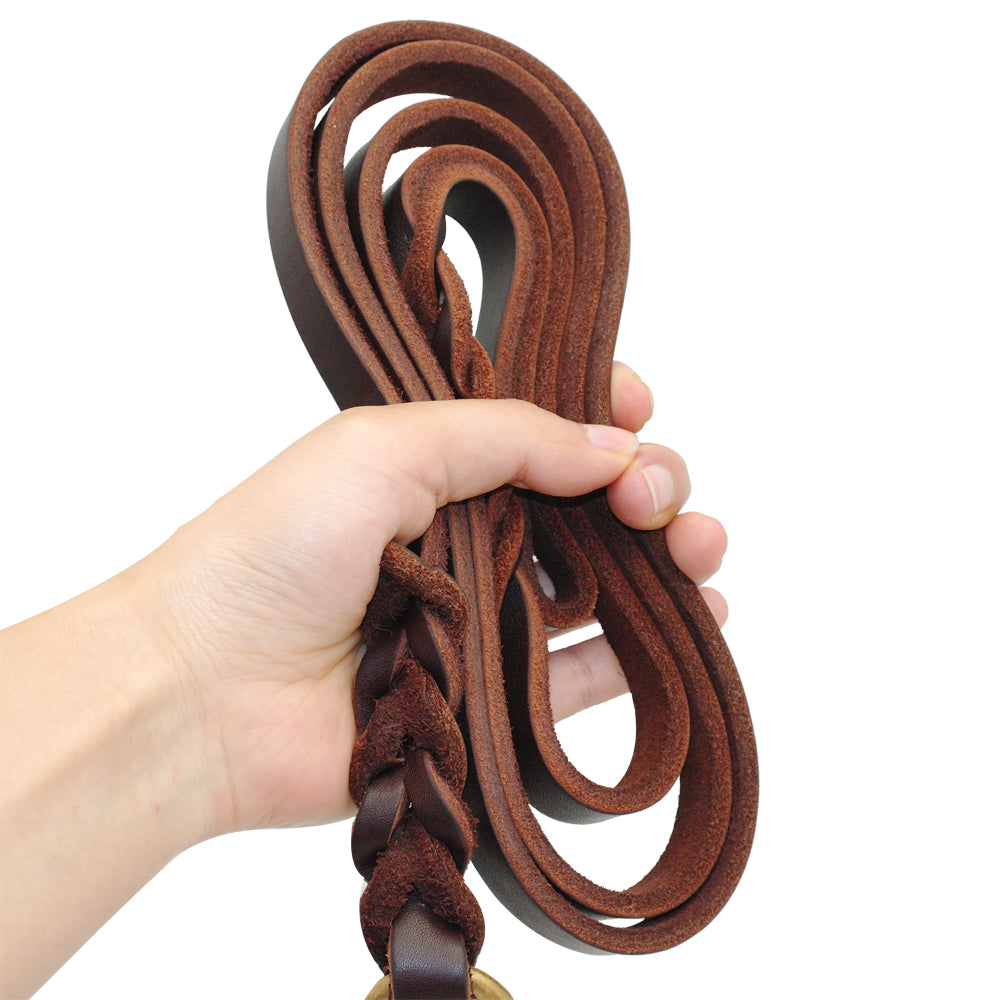 Premium Leather Dog Leash For Large Breeds And Training