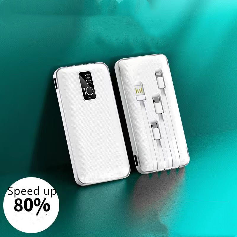 Universal Multi?Output Power Bank With Built?In Cables And Digital Display
