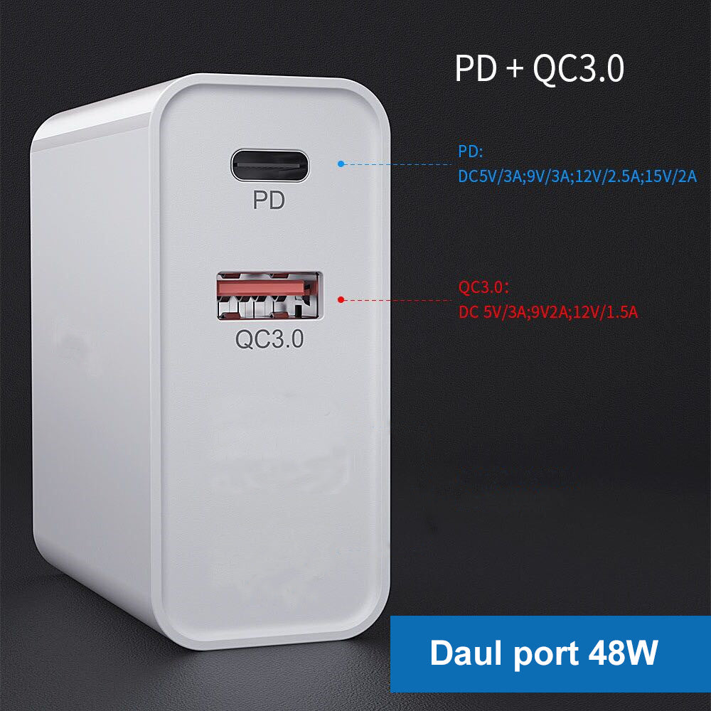 Multi?Port Fast Charging Adapter With PD and QC Support