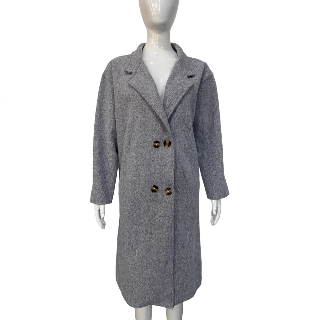 French Hepburn Mid-Length Slim Wool Coat Retro Inspired For Women