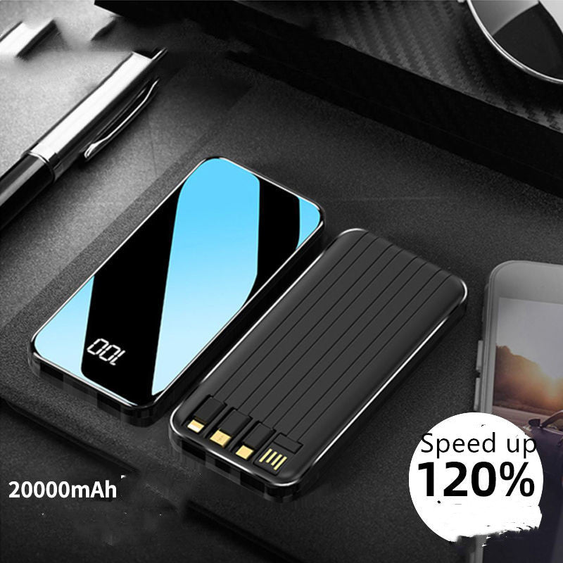 Universal Multi?Output Power Bank With Built?In Cables And Digital Display