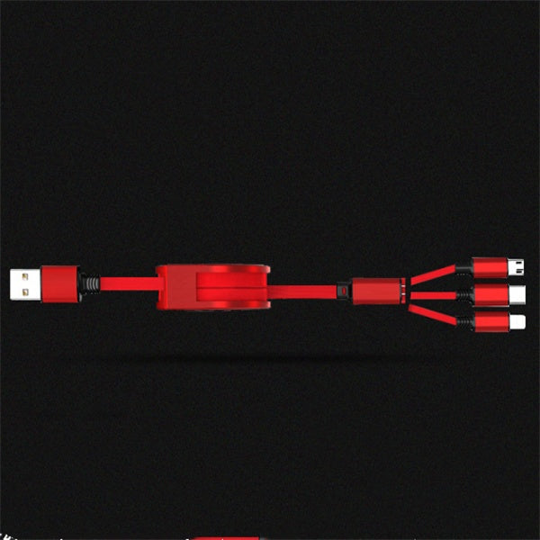 Three In One Telescopic Fast Charging Cable With Adjustable Length