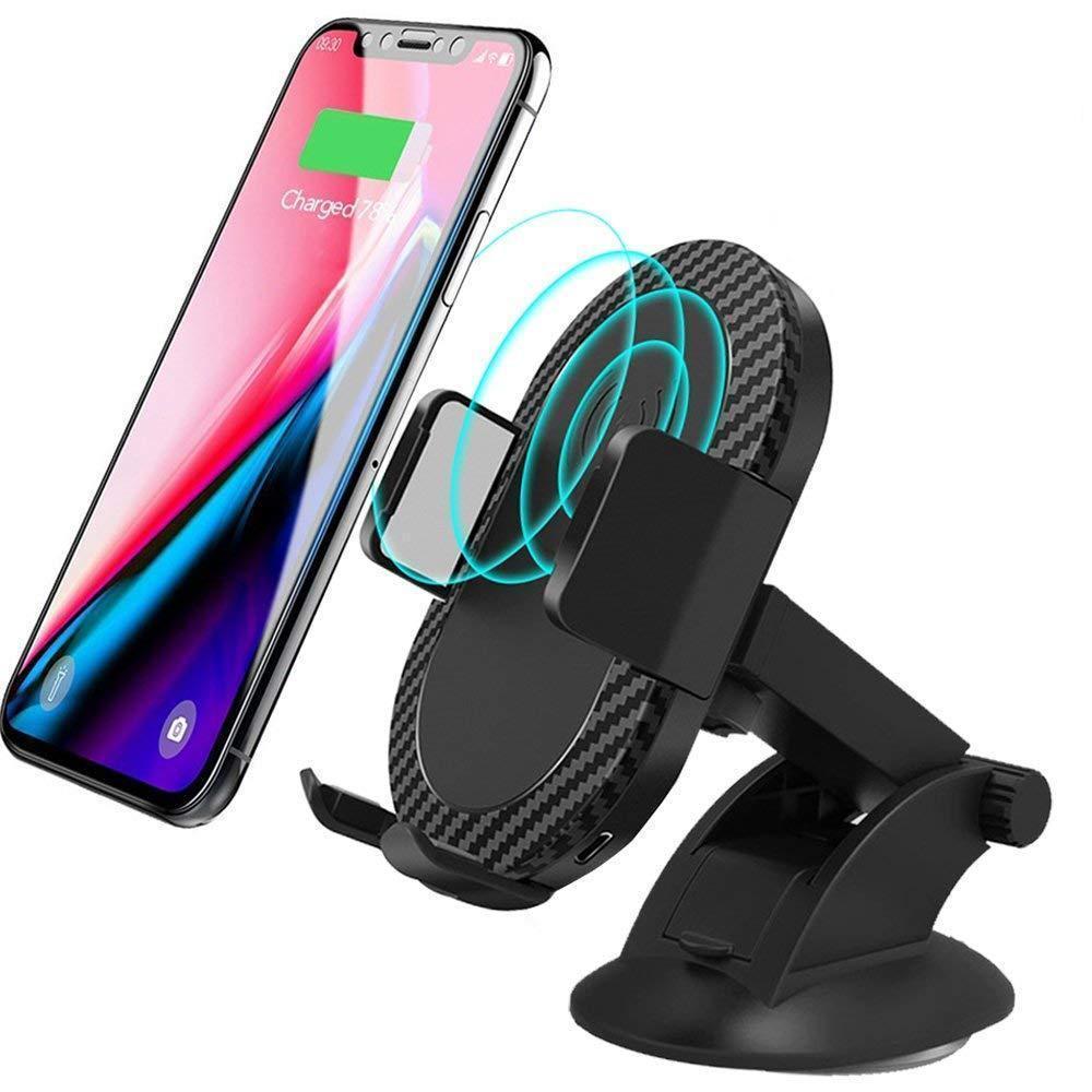 Wireless Fast?Charging Car Phone Holder With Auto?Clamp And Multiple Mounts