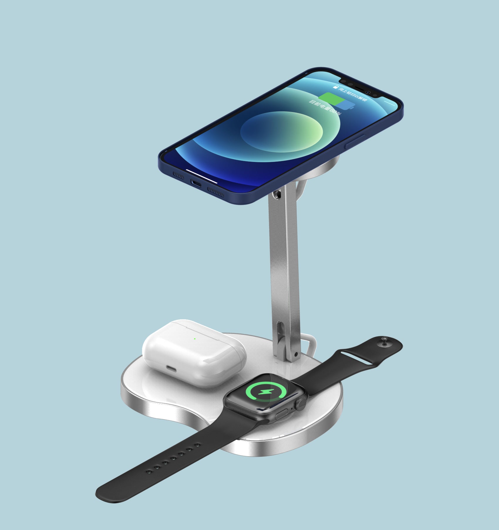 Three?In?One Wireless Charger For Phone, Watch, And Earbuds