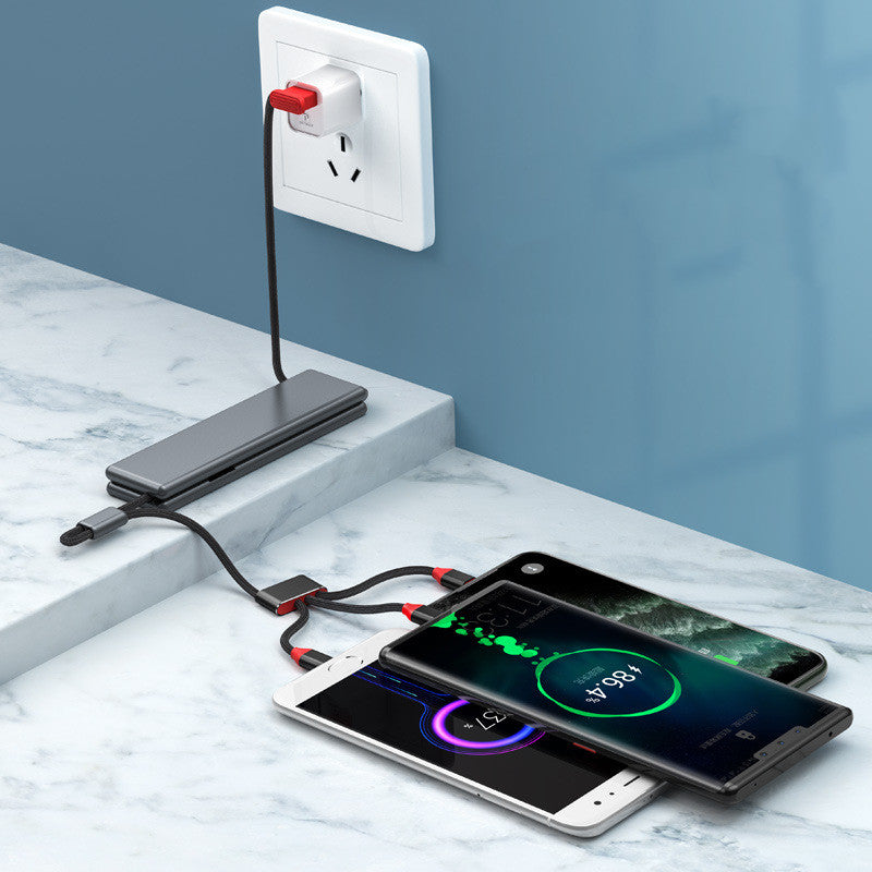 Portable Three In One Fast Charging Cable With Multi Device Support