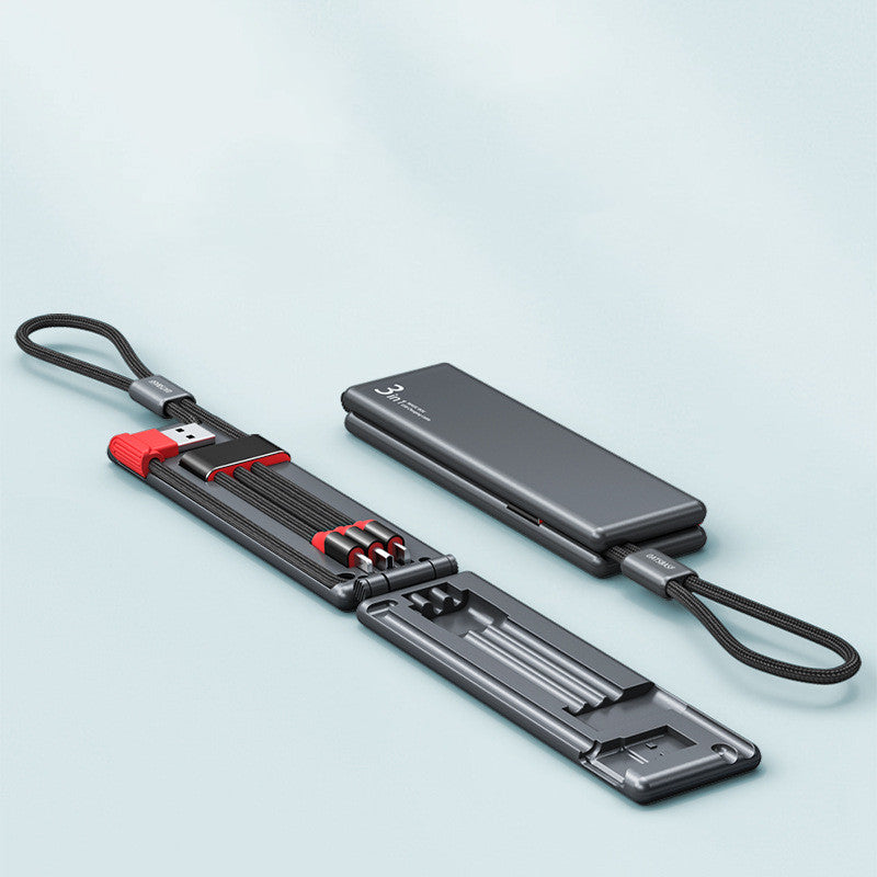 Portable Three In One Fast Charging Cable With Multi Device Support