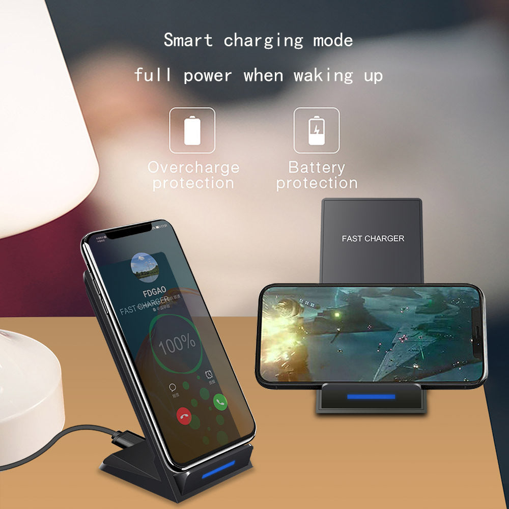 15W Vertical Qi Wireless Charging Stand With Type?C Input