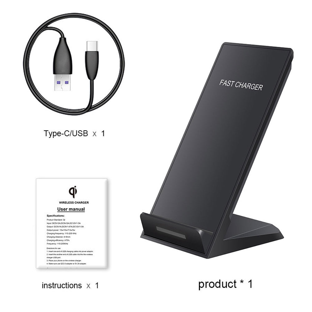 15W Vertical Qi Wireless Charging Stand With Type?C Input