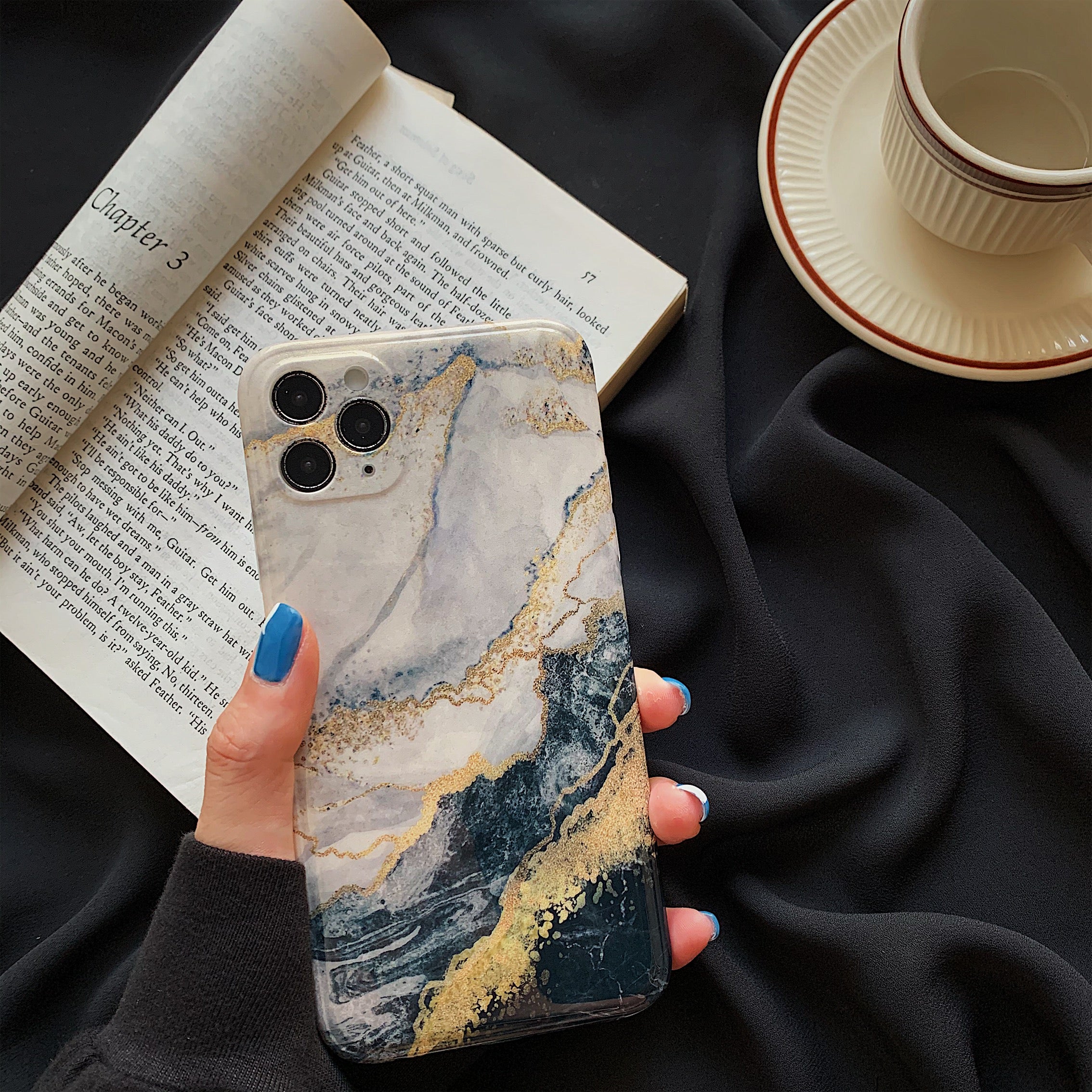 Glitter Marble Soft Rubber Protective Case With Stylish Design