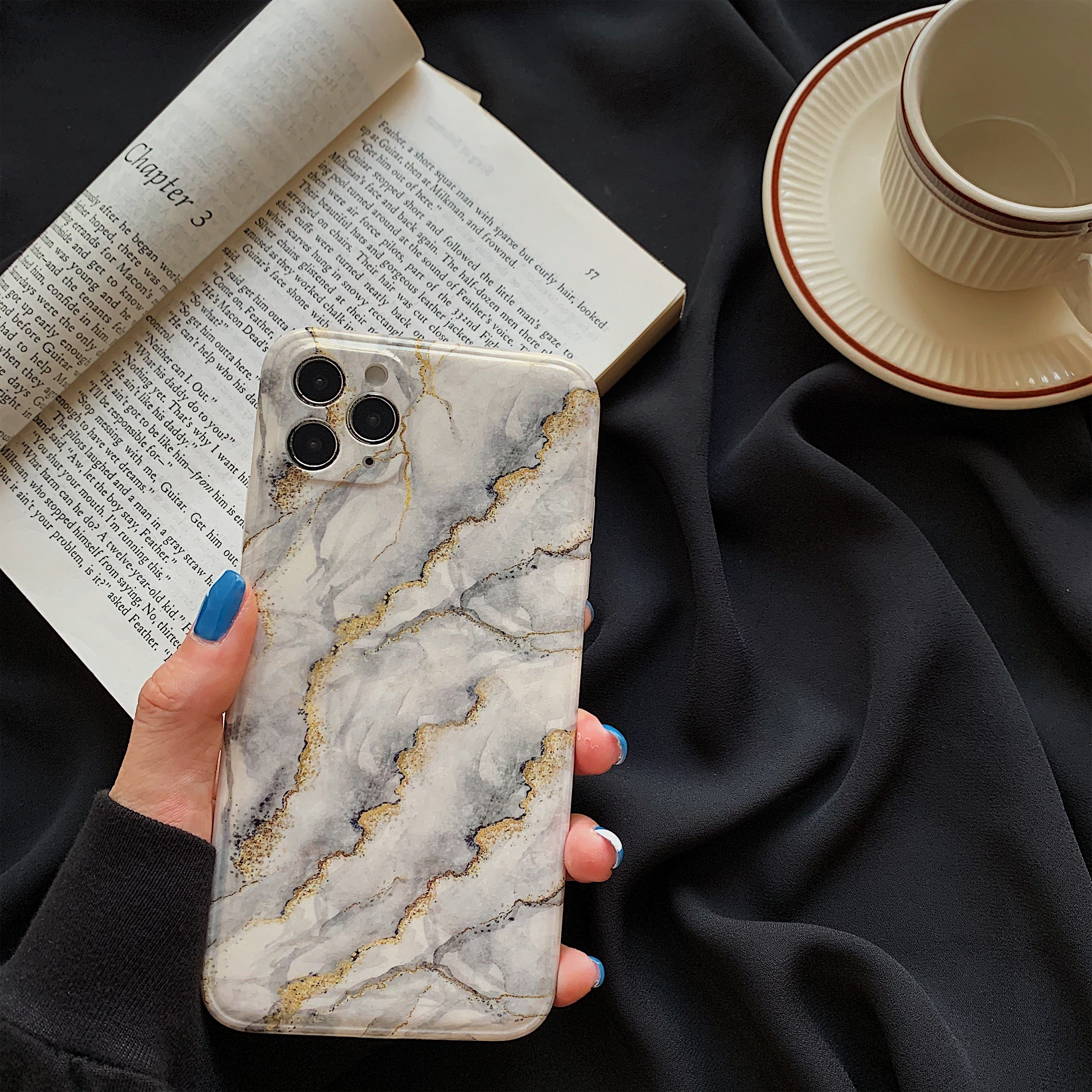Glitter Marble Soft Rubber Protective Case With Stylish Design