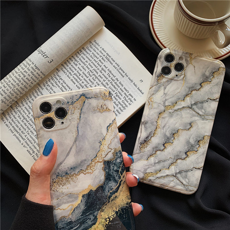 Glitter Marble Soft Rubber Protective Case With Stylish Design