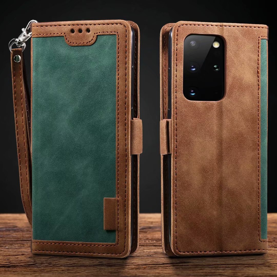 Retro Wallet Style Spliced PU Leather Phone Case Cover