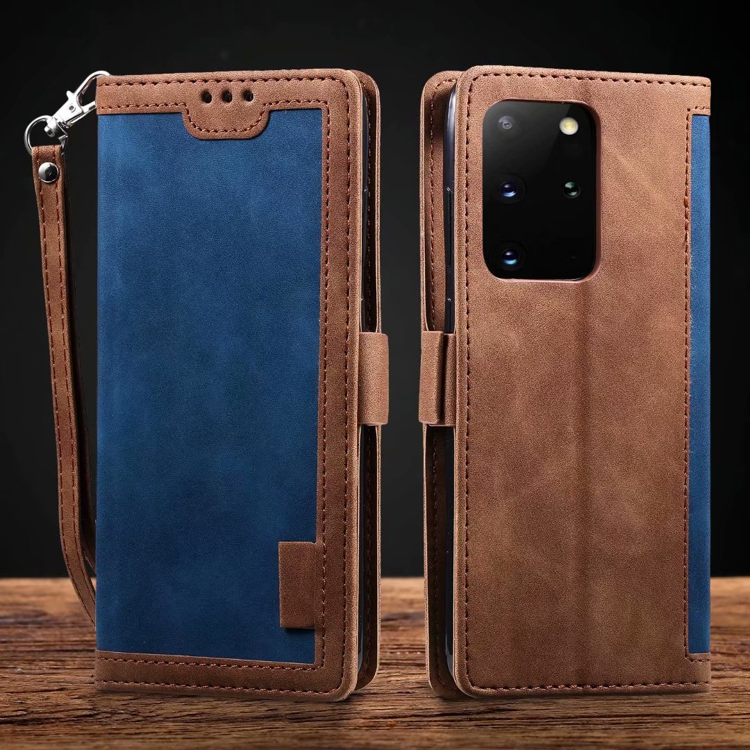 Retro Wallet Style Spliced PU Leather Phone Case Cover