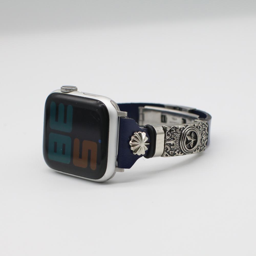 Retro Embossed Leather Replacement Watch Band For Smartwatch Models
