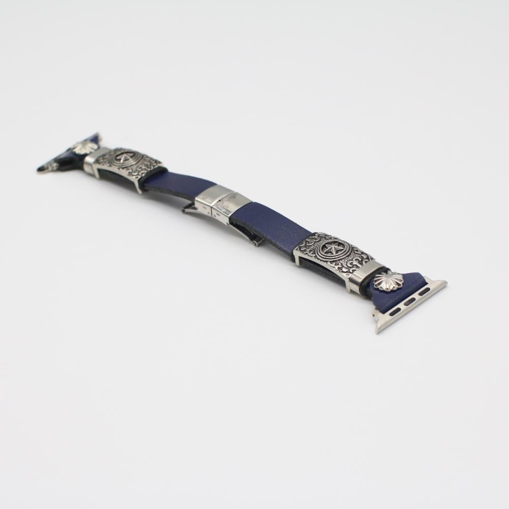 Retro Embossed Leather Replacement Watch Band For Smartwatch Models