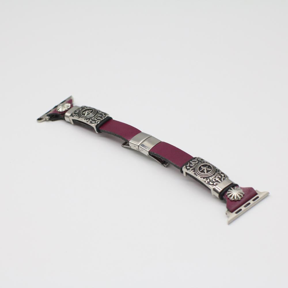 Retro Embossed Leather Replacement Watch Band For Smartwatch Models