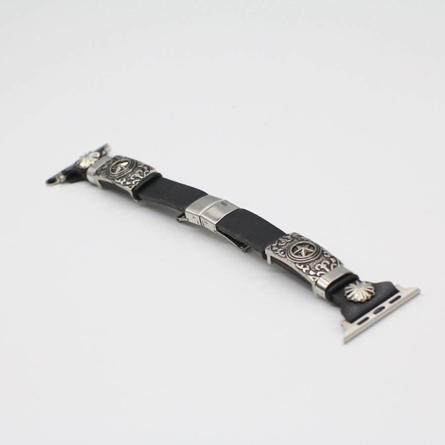 Retro Embossed Leather Replacement Watch Band For Smartwatch Models