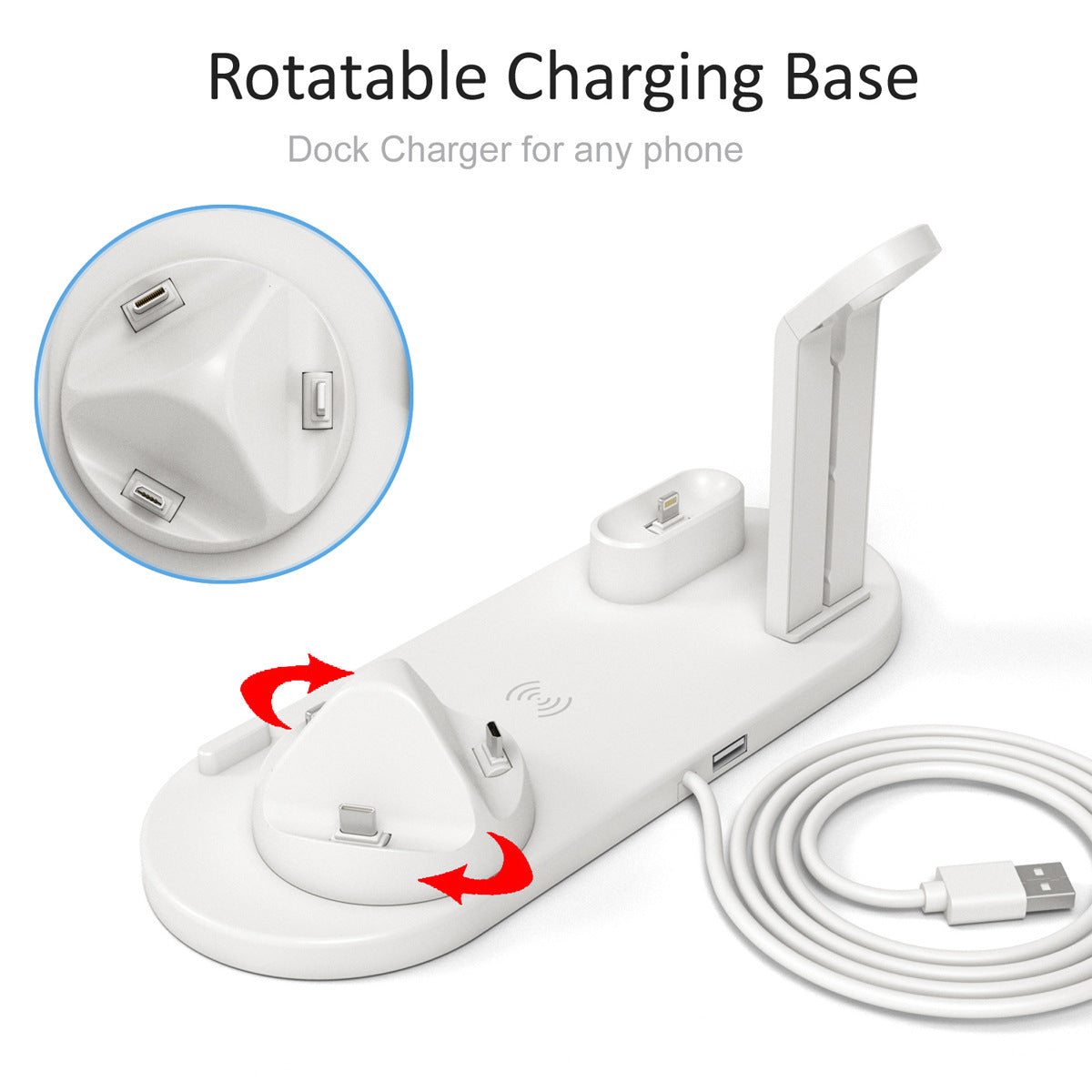 Three?in?One Wireless Charging Stand For Phone, Watch, and Earbuds