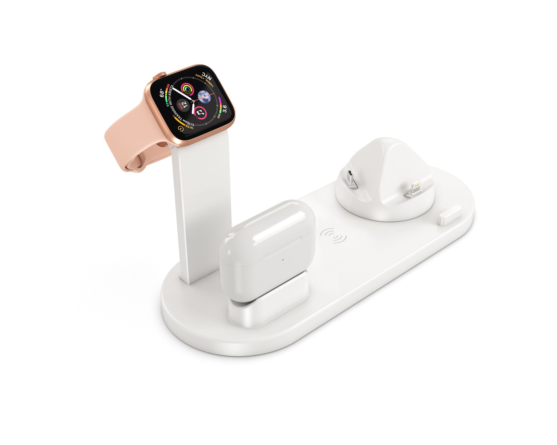 Three?in?One Wireless Charging Stand For Phone, Watch, and Earbuds
