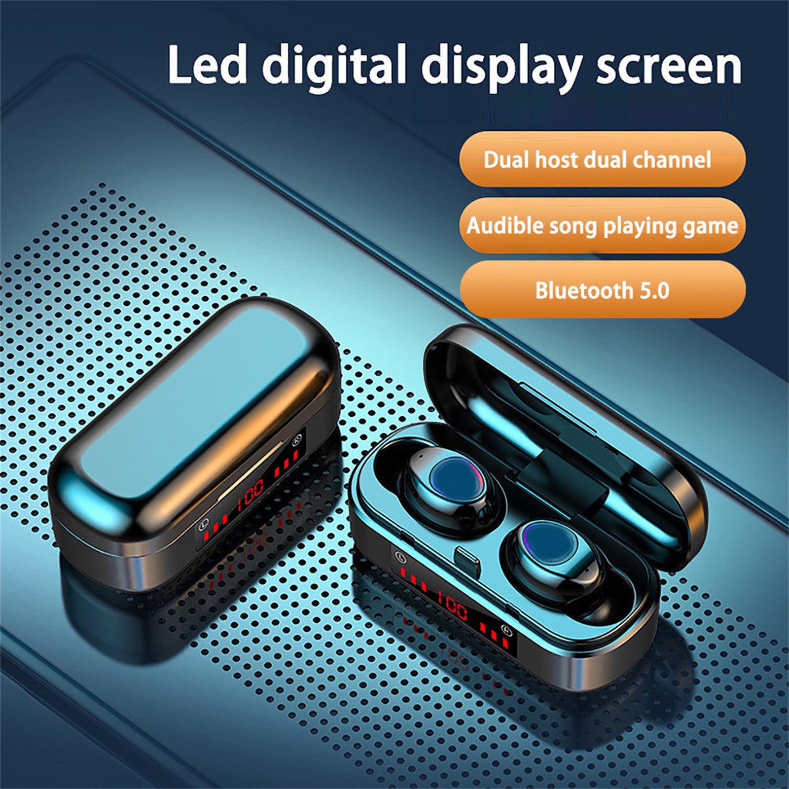 Mini Wireless Bluetooth Touch Earbuds With Battery Display And Stereo Sound