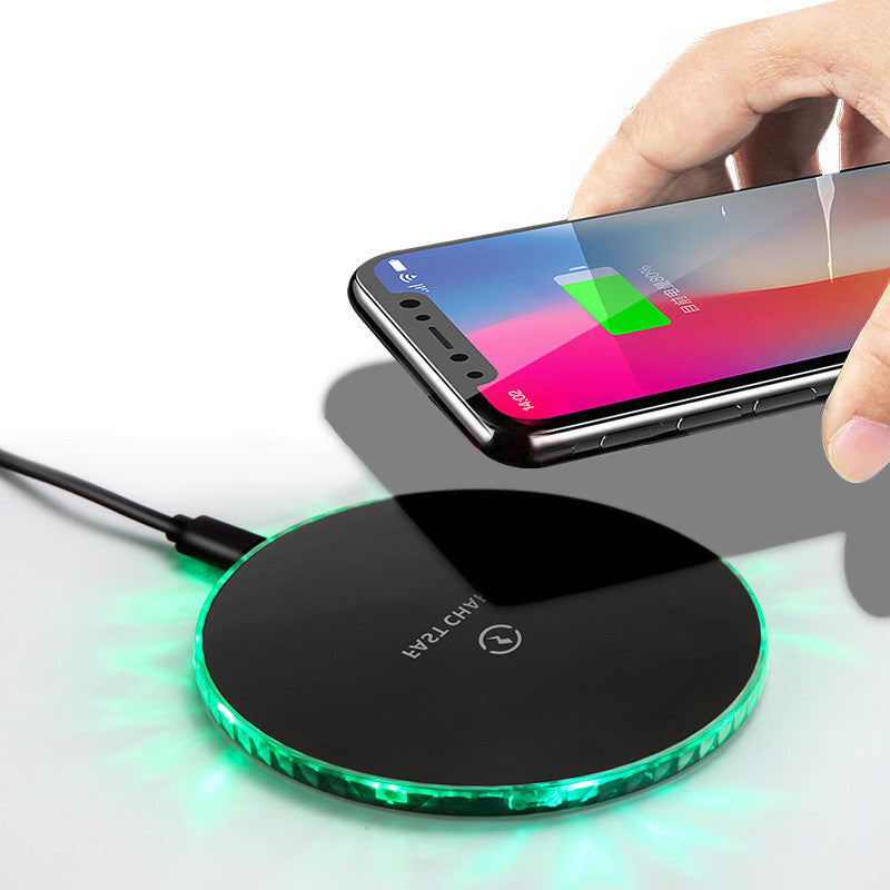 10W Round Wireless Charging Pad With LED Indicator Light