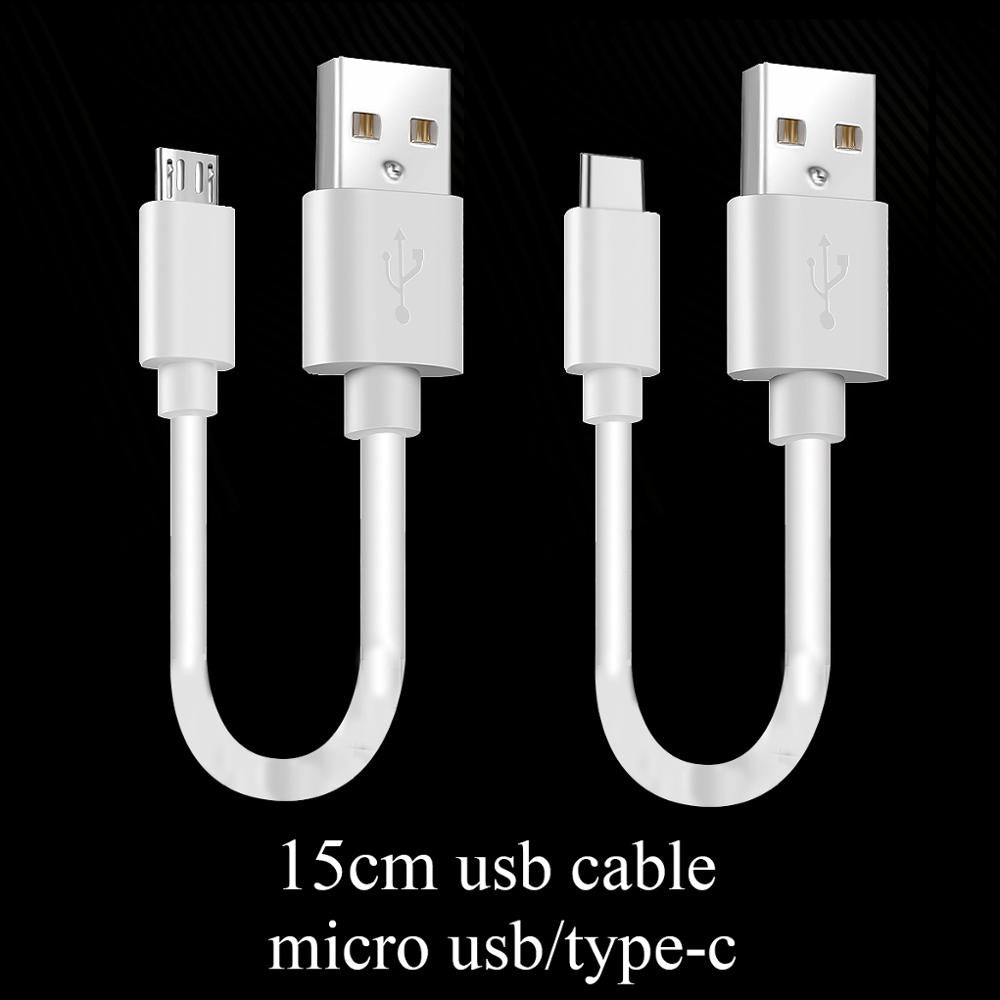 Short 15cm Fast Charging Micro USB And Type C Cable